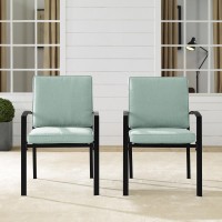 Kaplan 2Pc Outdoor Metal Dining Chair Set Mist/Oil Rubbed Bronze - 2 Chairs