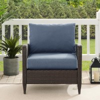 Kiawah Outdoor Wicker Armchair Blue/Brown