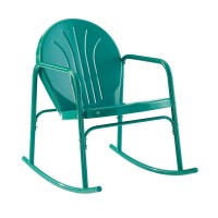 Griffith 2Pc Outdoor Metal Rocking Chair Set Turquoise Gloss - 2 Rocking Chairs