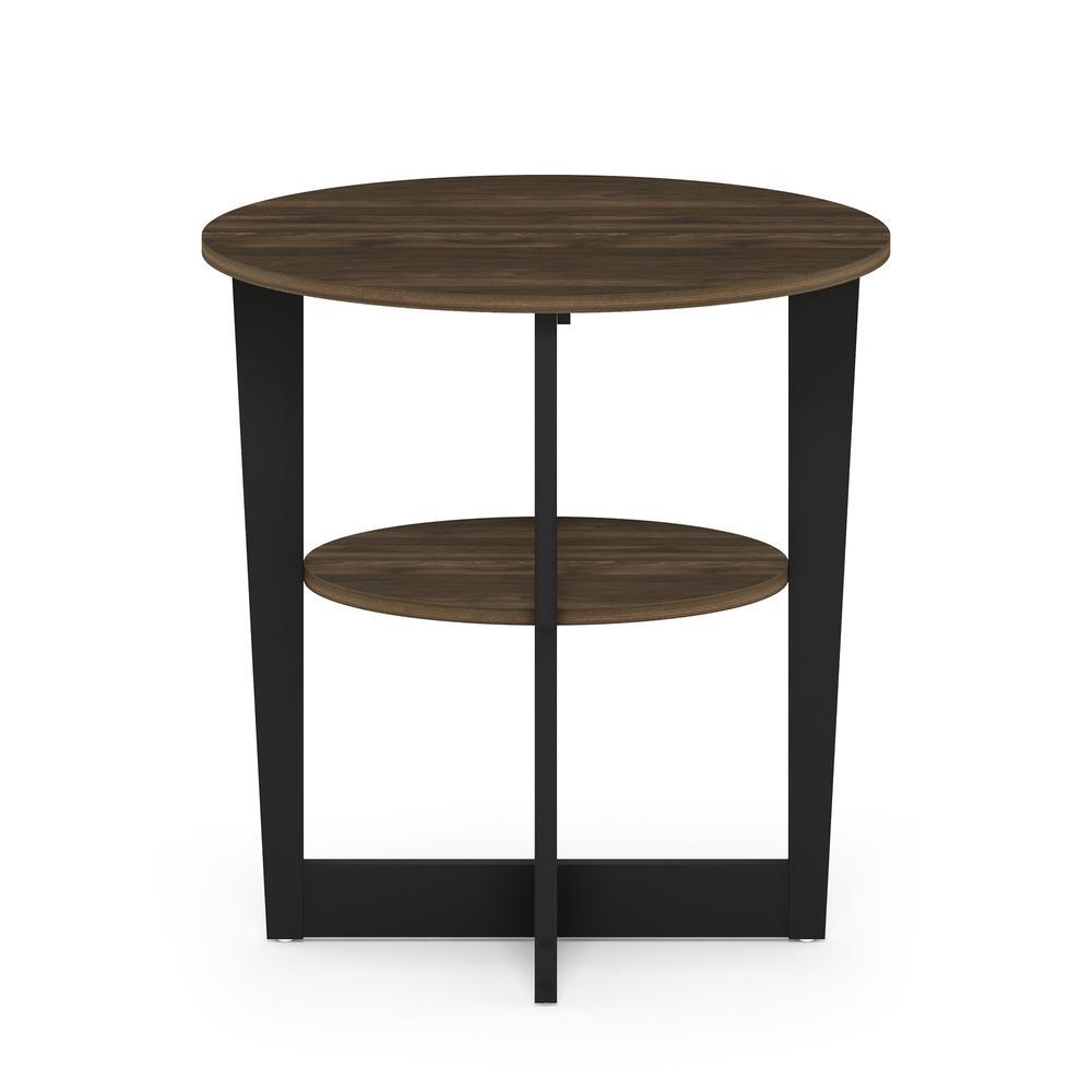 Furinno Jaya Oval End Table, Columbia Walnut/Black