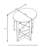 Furinno Jaya Oval End Table, Columbia Walnut/Black