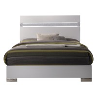 Queen Bed, White High Gloss