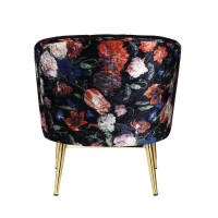 Acme Colla Velvet Upholstery Accent Chair With Tufted Back In Black And Gold