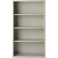 Lorell Fortress Series Bookcases - 34.5 X 13 X 60 - 4 X Shelf(Ves) - Light Gray - Powder Coated - Steel - Recycled