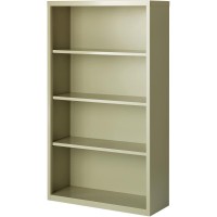 Lorell Fortress Series Bookcases - 34.5 X 13 X 60 - 4 X Shelf(Ves) - Putty - Powder Coated - Steel - Recycled