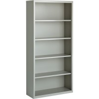 Lorell Fortress Series Bookcases - 34.5 X 13 X 72 - 5 X Shelf(Ves) - Light Gray - Powder Coated - Steel - Recycled