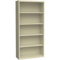 Lorell Fortress Series Bookcases - 34.5 X 13 X 72 - 6 X Shelf(Ves) - Putty - Powder Coated - Steel - Recycled