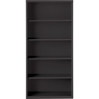 Lorell Fortress Series Bookcase - 34.5 X 13 X 72 - 5 X Shelf(Ves) - Black - Powder Coated - Steel - Recycled