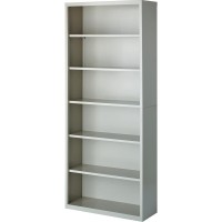 Lorell Fortress Series Bookcases - 34.5 X 13 X 82 - 6 X Shelf(Ves) - Light Gray - Powder Coated - Steel - Recycled - Assembly Required
