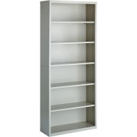 Lorell Fortress Series Bookcases - 34.5 X 13 X 82 - 6 X Shelf(Ves) - Light Gray - Powder Coated - Steel - Recycled - Assembly Required