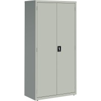 Lorell Fortress Series Storage Cabinets - 36 X 18 X 72 - 5 X Shelf(Ves) - Recessed Locking Handle, Hinged Door, Durable - Light Gray - Powder Coated - Steel - Recycled