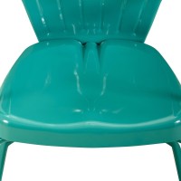 Ridgeland 3Pc Outdoor Metal Bistro Set Turquoise Gloss /White Satin - Bistro Table & 2 Chairs
