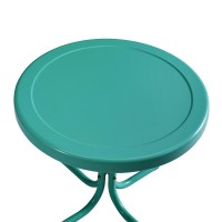 Griffith 3Pc Outdoor Metal Rocking Chair Set Turquoise Gloss - Side Table & 2 Rocking Chairs