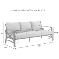 Kaplan 3Pc Outdoor Metal Sofa Set Oatmeal/Oil Rubbed Bronze - Sofa, Arm Chair, & Coffee Table