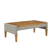 Capella Outdoor Wicker Coffee Table Gray/Acorn