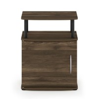 Furinno Jaya Utility Design End Table, Columbia Walnut/Black