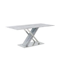 D1274Dt, Dining Table White & Grey