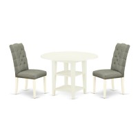 Dining Room Set Linen White, Suel3-Lwh-07