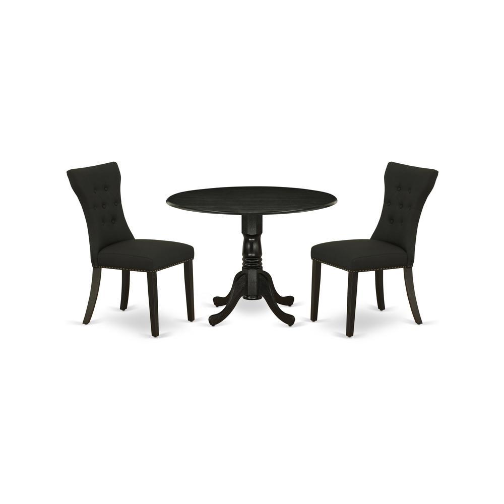 Dining Room Set Wirebrushed Black, Dlga3-Abk-24