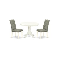 Dining Room Set Linen White, Hlel3-Lwh-07