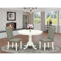 Dining Room Set Linen White, Hlel3-Lwh-07