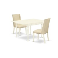 Dining Room Set Linen White, Mzfl3-Lwh-01