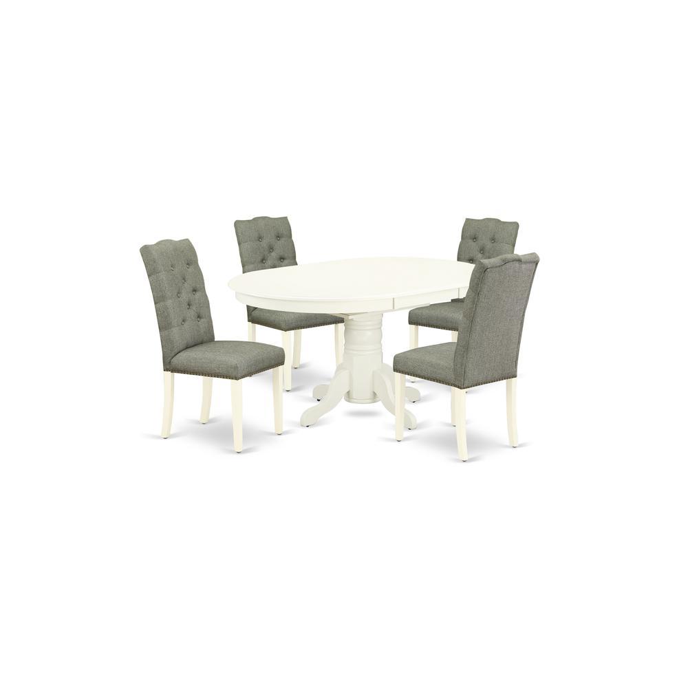 Dining Room Set Linen White, Avel5-Lwh-07