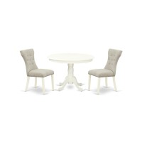 Dining Room Set Linen White, Hlga3-Lwh-35