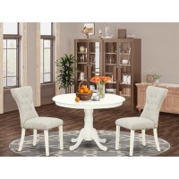 Dining Room Set Linen White, Hlga3-Lwh-35