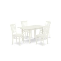 Dining Table- Dining Chairs, Nogr5-Whi-W