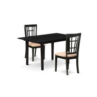 Dining Table- Dining Chairs, Noni3-Blk-C