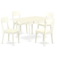 Dining Room Set Linen White, Mzad5-Lwh-Lc