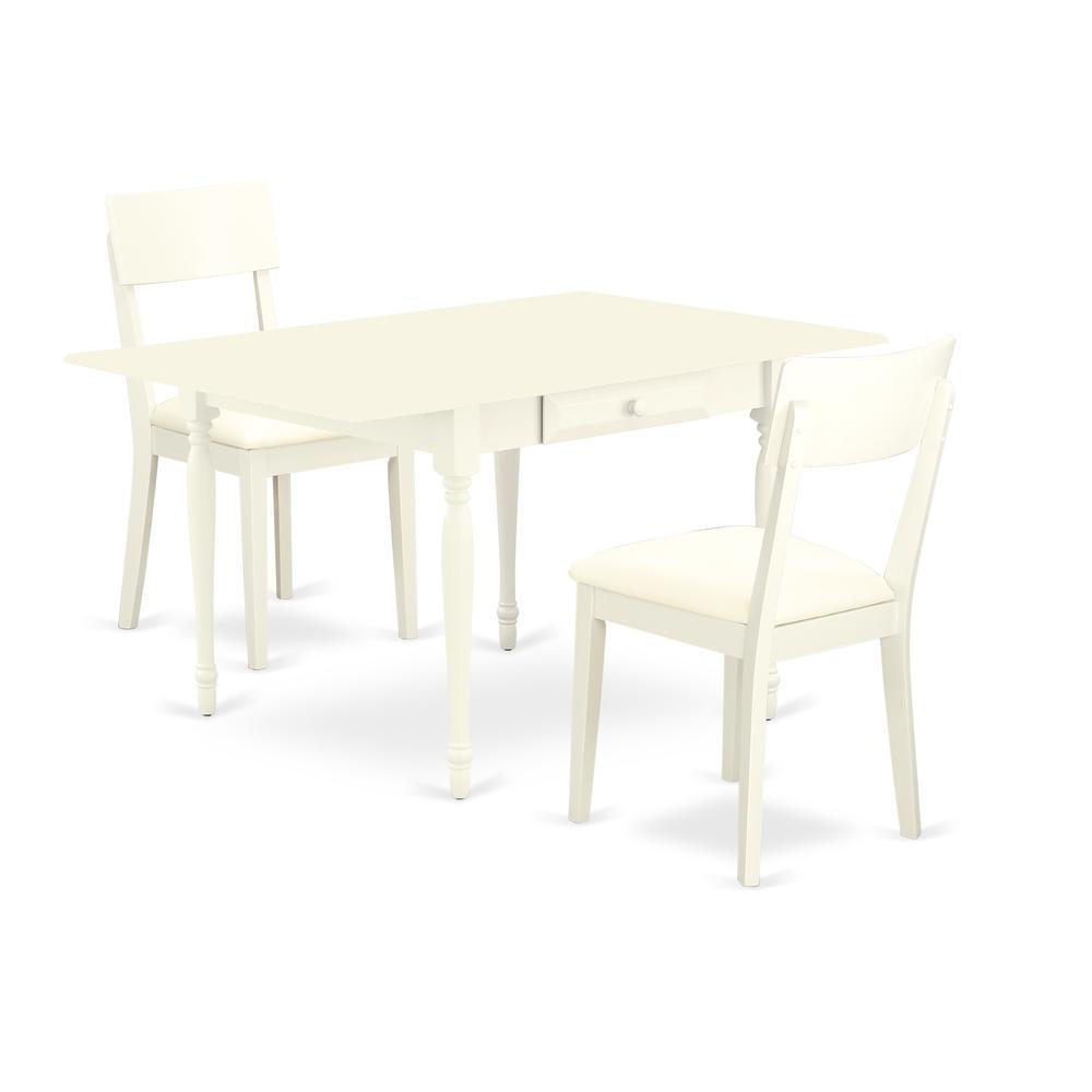 Dining Room Set Linen White, Mzad3-Lwh-Lc