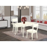 Dining Room Set Linen White, Mzad3-Lwh-Lc