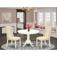 Dining Room Set Linen White, Hlfl3-Lwh-01