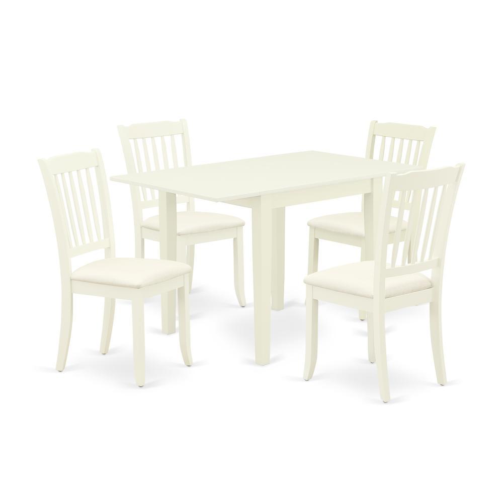 Dining Room Set Linen White, Ndda5-Lwh-C