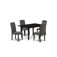 Dining Table- Parson Chairs, Noen5-Blk-20