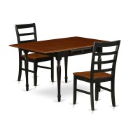 Dining Room Set Black & Cherry, Mzpf3-Bch-W