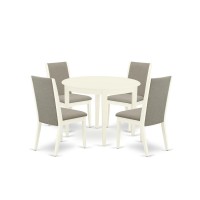 Dining Room Set Linen White, Bola5-Whi-06
