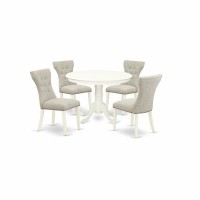 Dining Room Set Linen White, Hlga5-Lwh-35