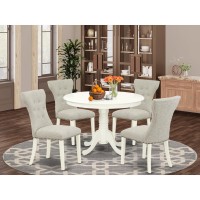 Dining Room Set Linen White, Hlga5-Lwh-35