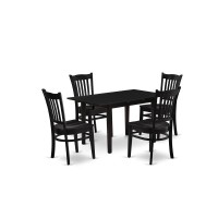 Dining Table- Dining Chairs, Nogr5-Blk-W