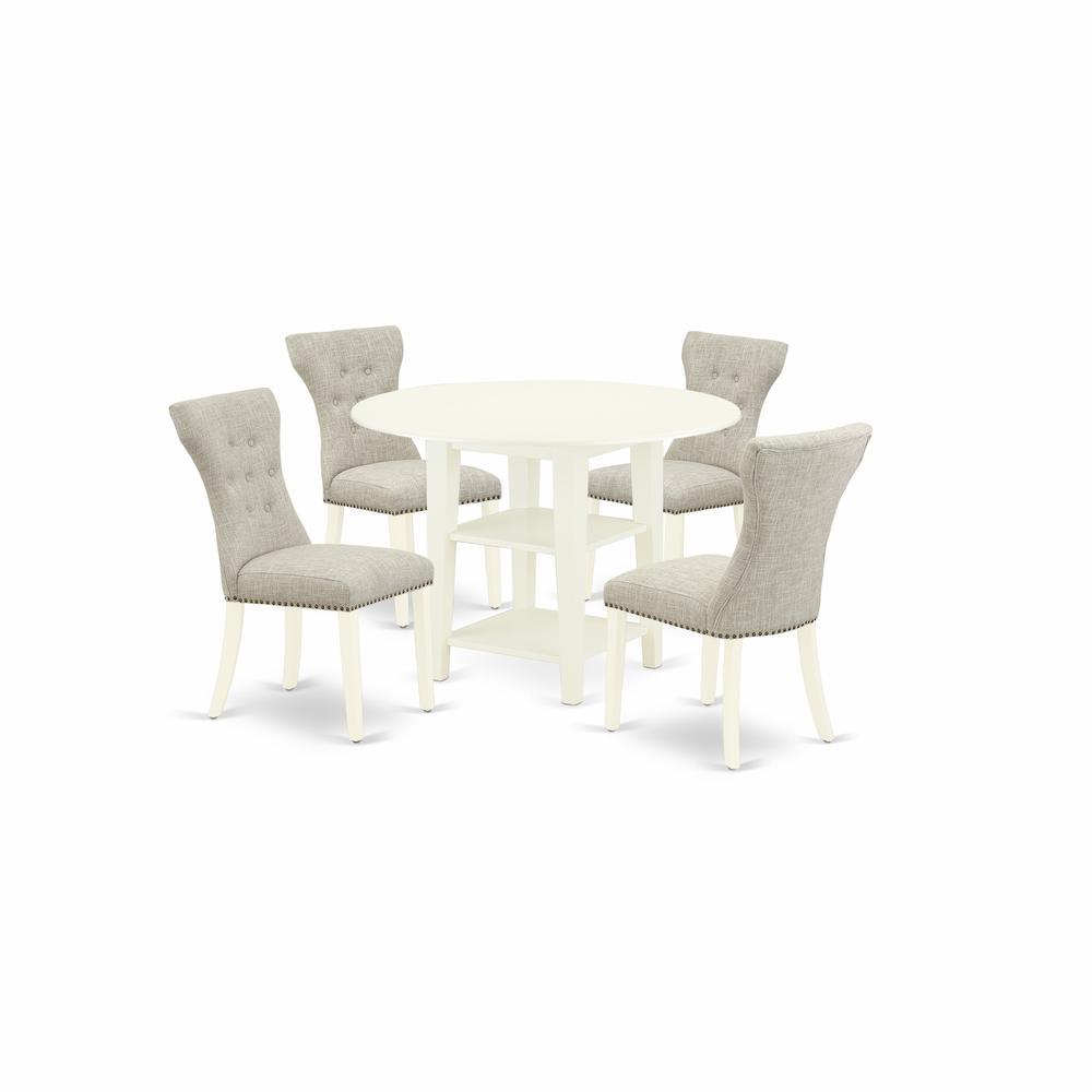 Dining Room Set Linen White, Suga5-Lwh-35