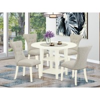 Dining Room Set Linen White, Suga5-Lwh-35