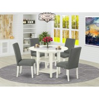 Dining Room Set Linen White, Sudr5-Lwh-07