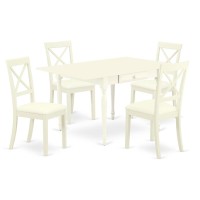 Dining Room Set Linen White, Mzbo5-Lwh-Lc