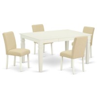 Dining Room Set Linen White, Weab5-Lwh-02