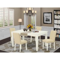 Dining Room Set Linen White, Weab5-Lwh-02