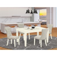 Dining Room Set Linen White, Wega5-Whi-35