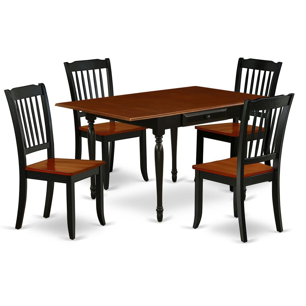 Dining Room Set Black & Cherry, Mzda5-Bch-W